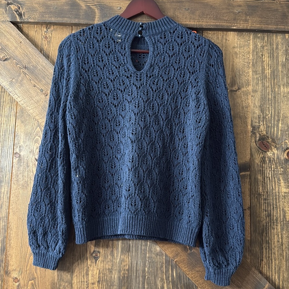 SÉZANE Marine Taille Pullover Sweater - Picture 7 of 13